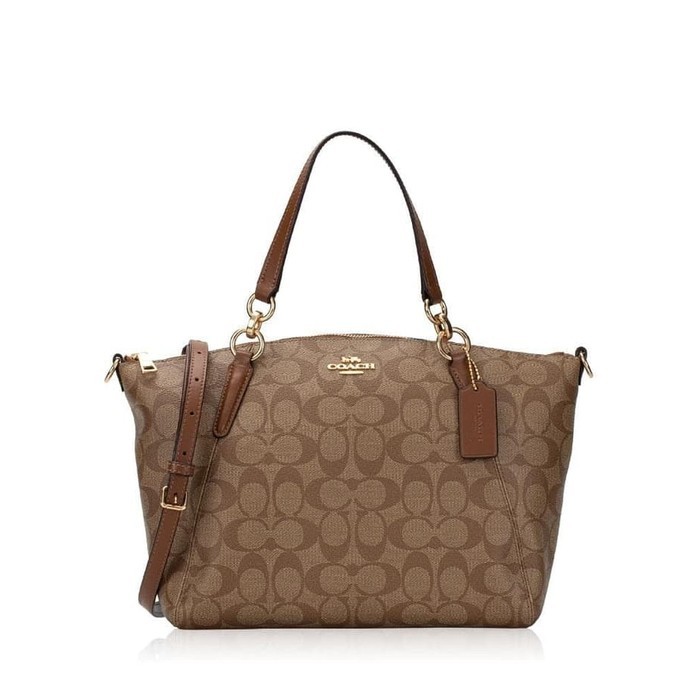 SMALL KELSEY SATCHEL IN SIGNATURE CANVAS (F28989)