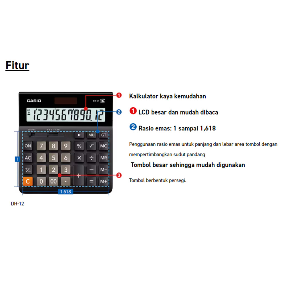 

Caio Alulator Meja Erie Dh-16-B Office Detop Wide H Erie Calculator