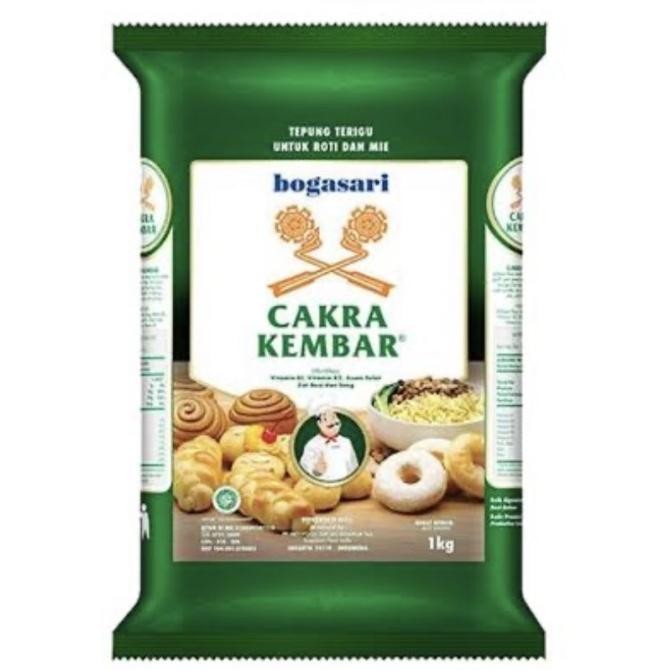 

langsung order saja] Tepung roti cakra kembar 1kg terigu protein tinggi cakra