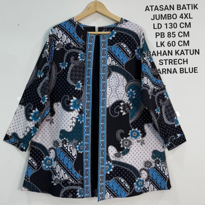 Blouse Atasan Batik Jumbo Ld 130 Cm Model Outer Koleksi Terbaru