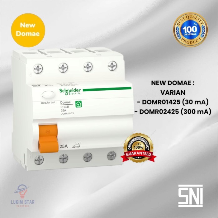 ELCB SCHNEIDER DOMAE 25a 3Phase 300MA/30MA 25A 4phase ELCB 4 Phase 25A
