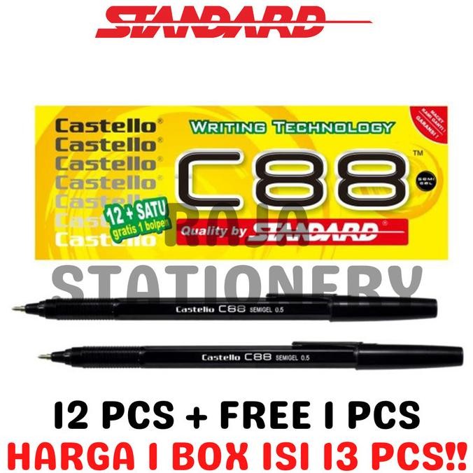 

STANDARD C88 0.5 BALL PEN HITAM BOLPEN PENA PEN CASTELLO C88 [BOX]