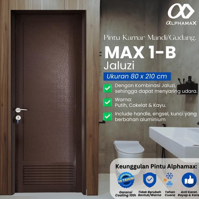 Pintu Aluminium Alphamax Max 1-B | Pintu Rumah | Pintu Kamar Mandi TRM