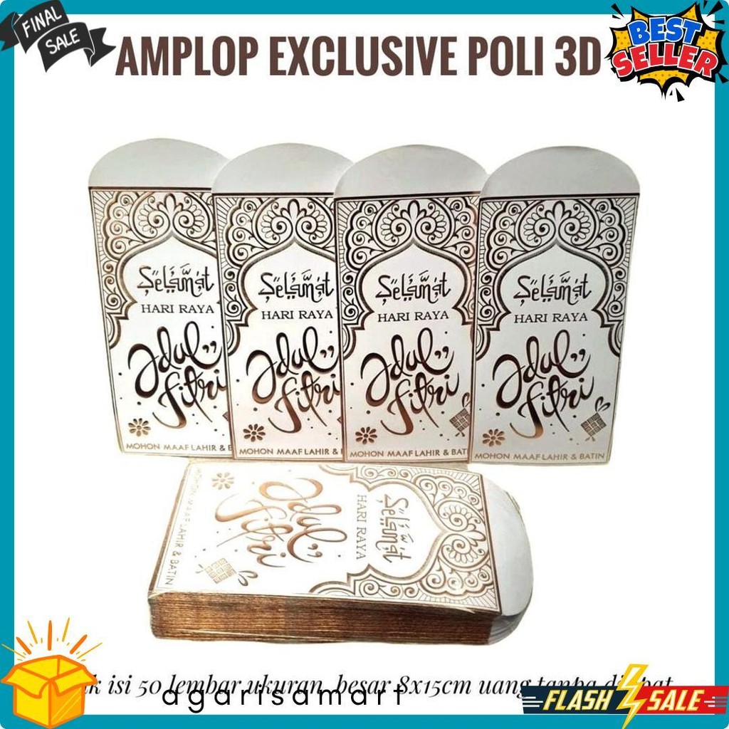 

Bellino - Grosir 1Pak Isi 50 Lembar Amplop Poli Lebaran Ukuran Sedang L Exclusive Mewah Premium Angpau Lebaran Thr Diskon