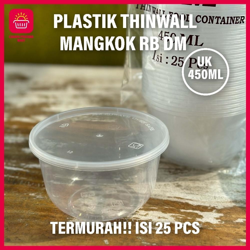 Ow42 THINWALL MANGKOK ISI 25 PCS MANGKUK PLASTIK BULAT DATAR Thinwall Bowl Round DM LIBRA  mangkok m