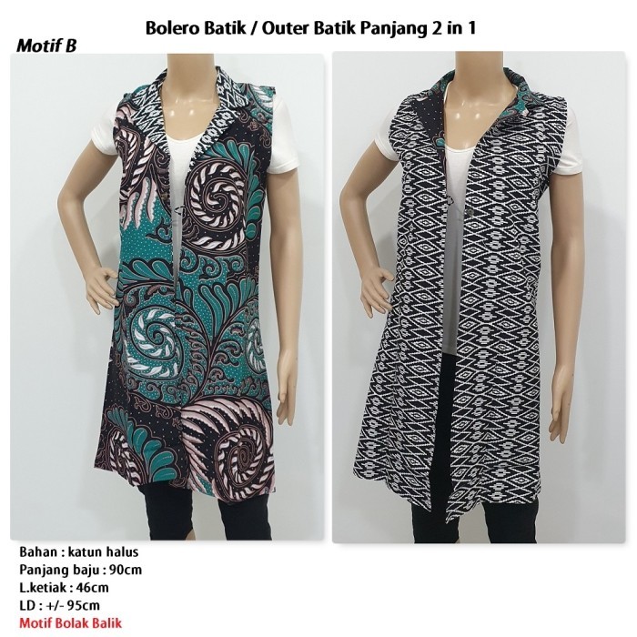 Bolero Batik Tunik Batik Blazer Batik Motif Bolak Balik
