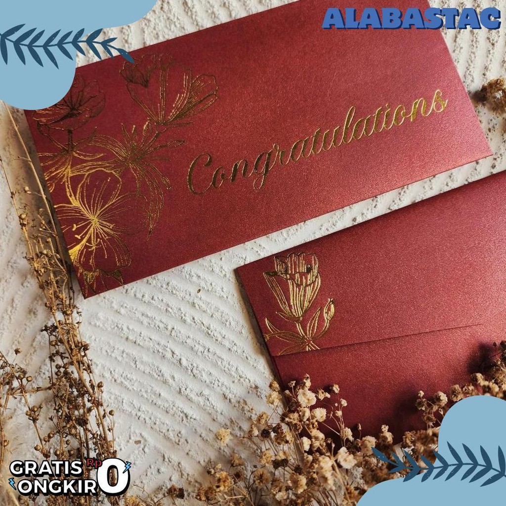 

Amplop Uang Horizontal Besar 9.5X18.5Cm Happy Wedding Congratulations / Angpao Selamat Bahan Fancy Jasmine / Angpau Wedding / Angpau Congratulations (Isi 10 Pcs) Diskon