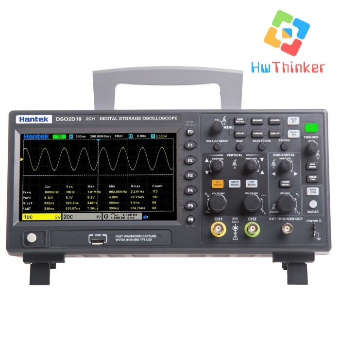 Hantek DSO2D10 Digital Storage Oscilloscope Osiloskop 2 Channel