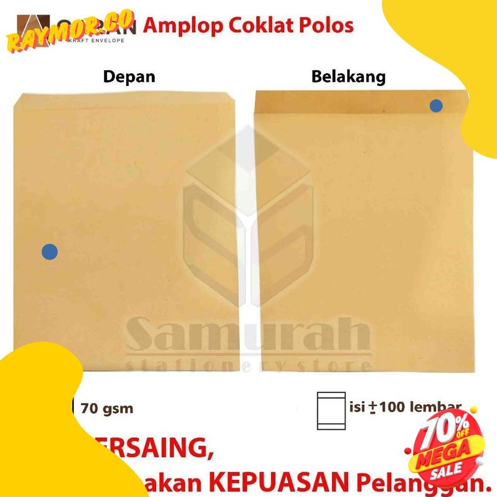 

Amplop Kertas Coklat Garan Ukuran Map 29 X 40 Cm / Amplop Dokumen Besar 1 Pak Isi 100 Lembar Tebal 70 Gsm / Gram 29X40 Diskon
