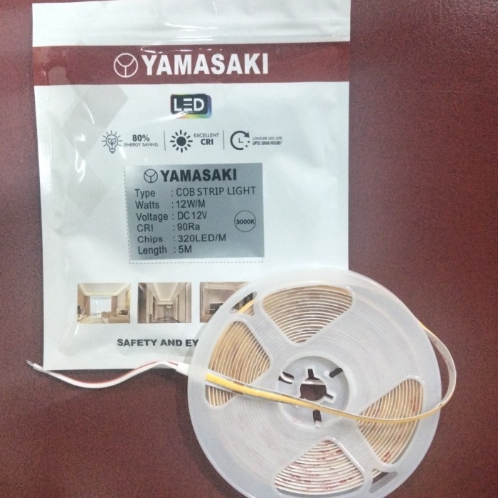 TERMURAH Led Strip COB Warm White 3000K DC12Volt 5mtr