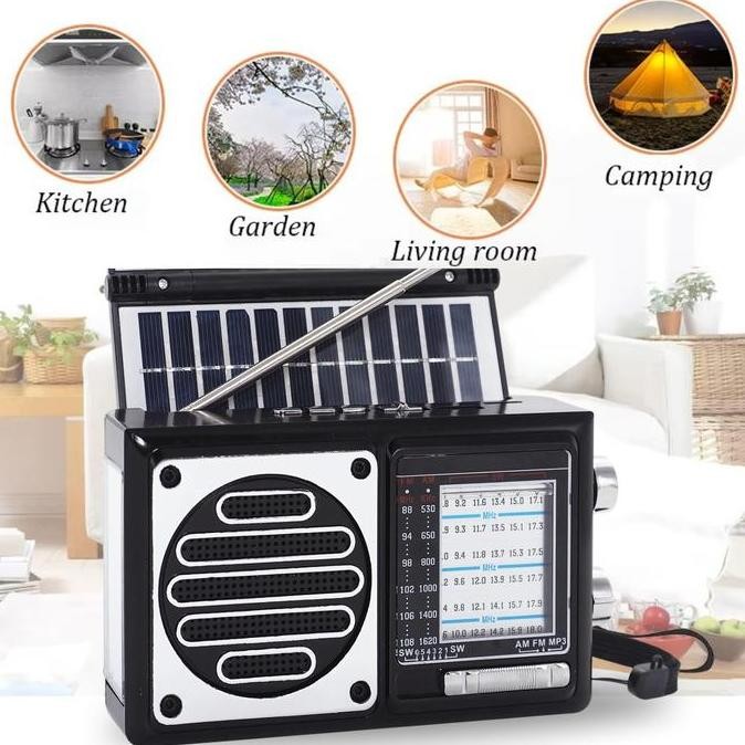 RADIO BLUETOOTH TENAGA SURYA/MATAHARI FLECO F-358 BISA BLUETOOTH SPEAKER + SENTER LED + LAMPU LED + 