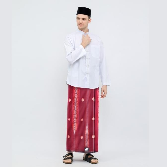 Promo Sarung ATLAS Silver Super Premium 960 Motif A9 JGI Merah Hati COD