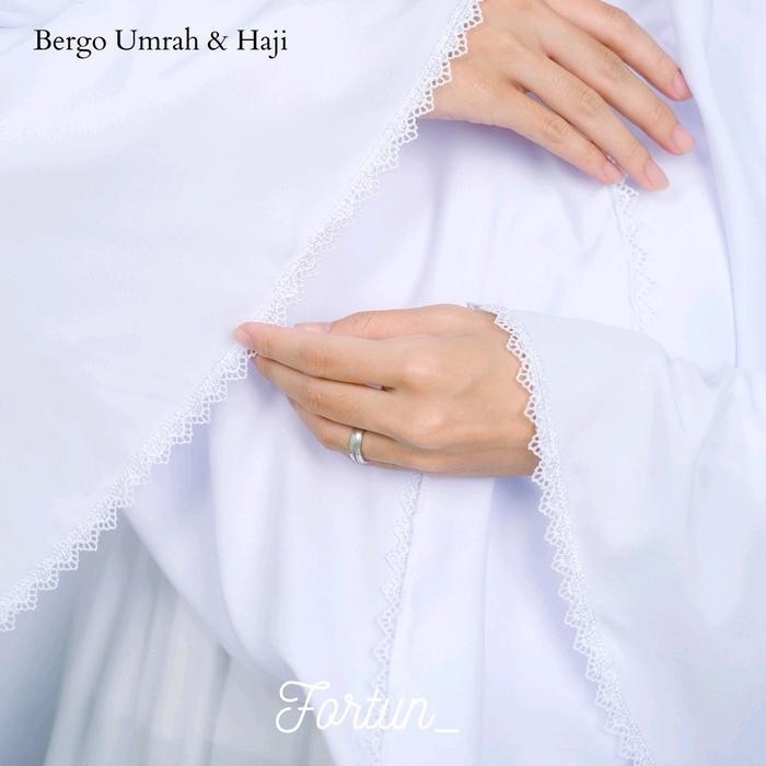 Bergo umroh dan haji premium Renda kecil Jilbab Katun Muslim Instan Dewasa Kerudung