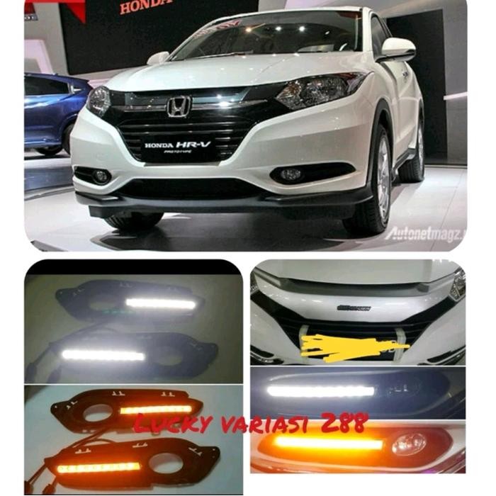 Drl Fog Lamp Cover/Ring Foglamp Honda Hrv 2014 2015 2016 2017 Sein Running Lampu Car Sporty