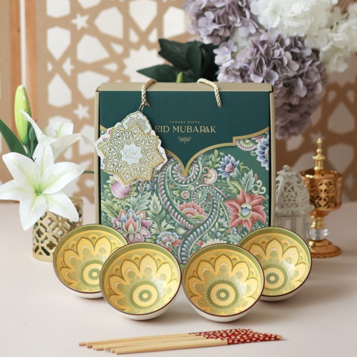 

Terbatas Hampers Lebaran Idul Fitri Mangkok Set Premium Eid Mubarak Gift Set Mangkok Keramik Parsel Lebaran - 4M YASMINA Lebaran!