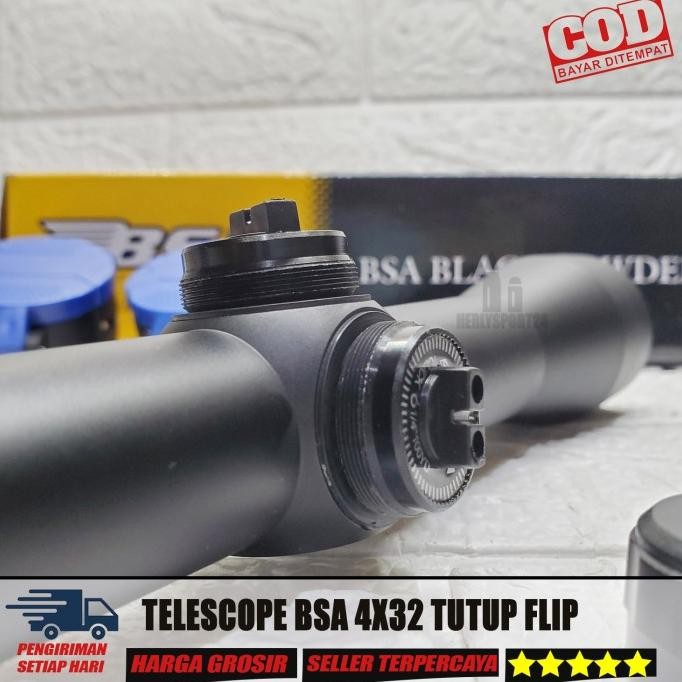 TELESKOP BSA 4X32 TELESCOPE BSA 4X32 BSA BLACK POWDER 4X32 RINGAN Terlaris