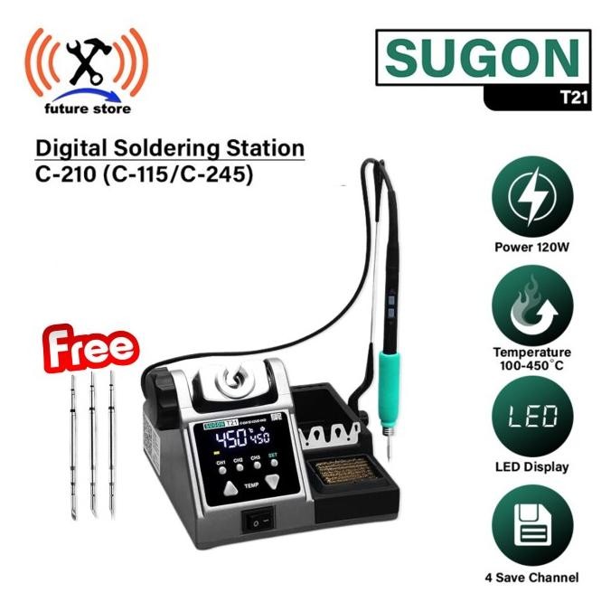 SUGON T21 Digital Soldering Station With 4 Save Channel - Solder 120W