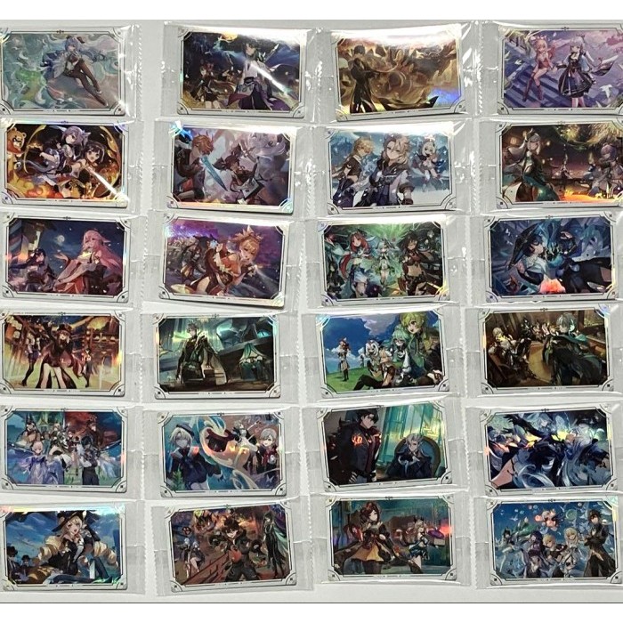 GENSHIN Seal Visual Cards [ALL 24/SET] Albedo Alhaitham Xiao Tartaglia Zhongli Metallic Sticker