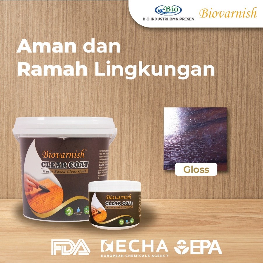 Pernis Kayu Biovarnish Clear Coat Murah Kemasan Kecil GLOSS 400 gram