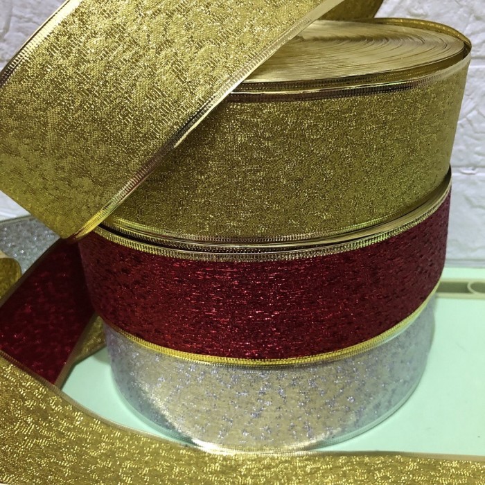 Pita Roll GLITTER METALIK Kawat ROLL BESAR Pita Kawat Metalik Glitter