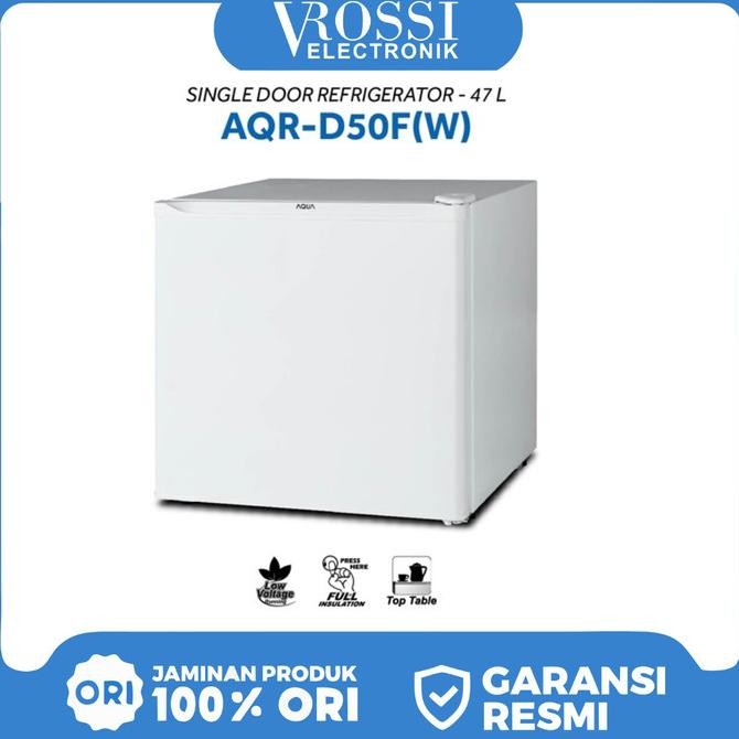 Terlaris Aqua Japan Kulkas Portable Mini Bar Aqr-D50F 47 Liter - Putih Ready Stok