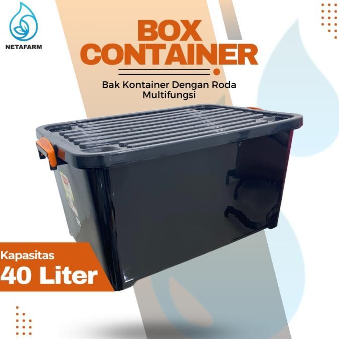 Sale Box Container Hitam Kotak Penyimpanan Serbaguna - 40 Liter