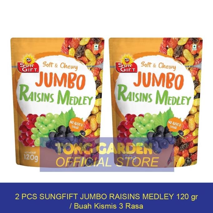

2 PCS Tong Garden SunGift Jumbo Raisins Medley 120g