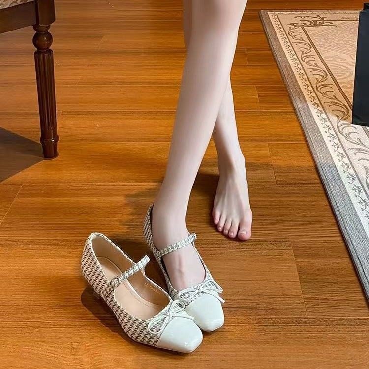 Elegant French Style Stiletto High Heels Chanel Style Mary Jane Shoes Single Shoes