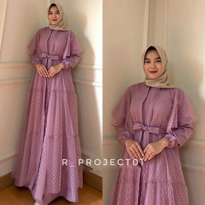 INARA MAXI DRESS 5L XXXL XXL XL L M S (INNER +OUTER) GAMIS KONDANGAN WANITA JUMBO Ld 140 130 120 dst