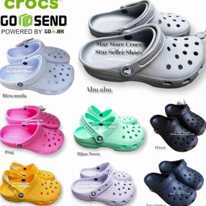 Sandal Crocs Classic Clog Unisex Original Crocs Pria-biru, 36