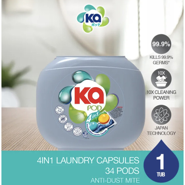 

Ka 4in1 Antibacterial Laundry Capsule Refill Pack Detergent 36pcs