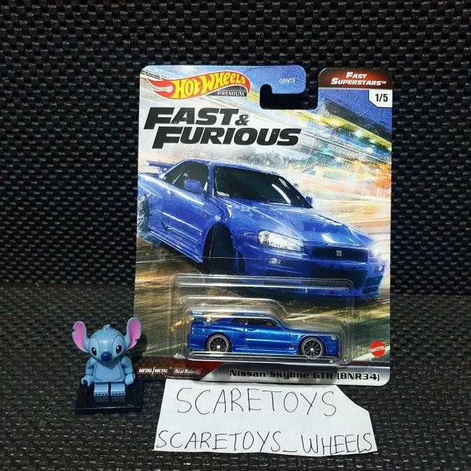 HIGH QUALITY HOT WHEELS NISSAN SKYLINE GTR BNR34 R34 BIRU FAST FURIOUS SUPERSTARS