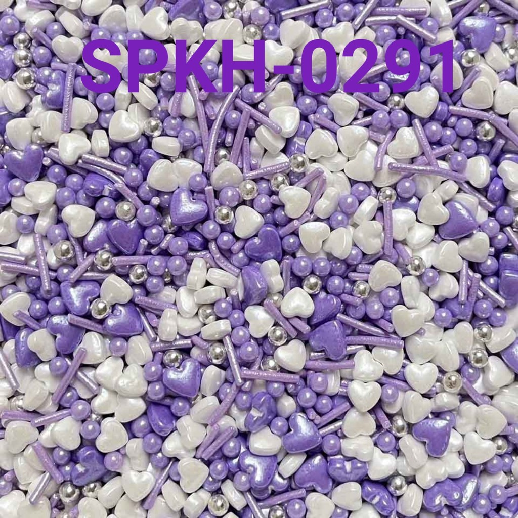 

SPKH-0291 Sprinkles sprinkle springkel 500gr hati ungu putih (SPRINKLES)