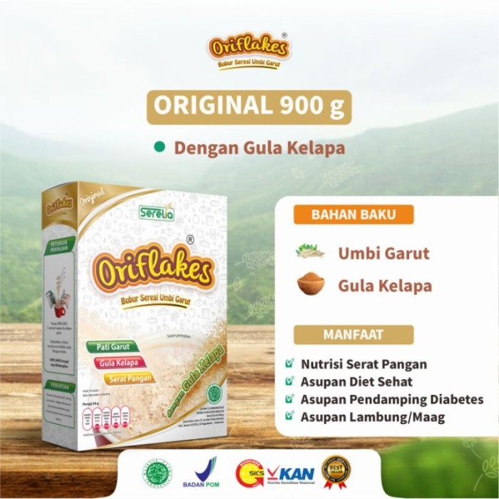 

ORIFLAKES SEREAL UMBI GARUT RASA ORIGINAL MEREDAKAN ASAM LAMBUNG GERD