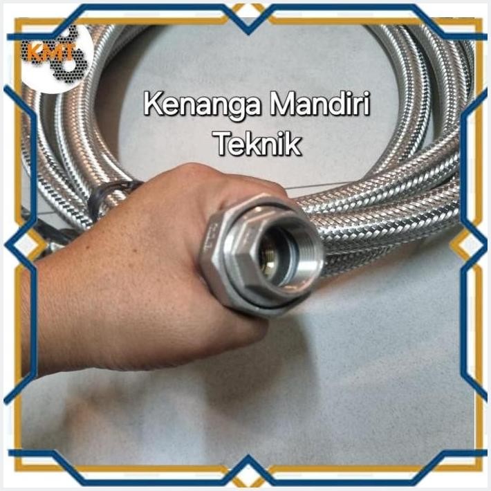 [KGM] FLEXIBLE HOSE 3/4"FULL STAINLESS PANJANG 500 CM // FLEXIBLE HOSE 3/4" INCH MALE X FEMALE 3/4" 