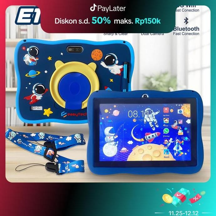 Tablet Anak Android Easytech E-18 Layar Sentuh IPS 8 Inch WiFi Only / Tablet Belajar Anak Edukasi ai