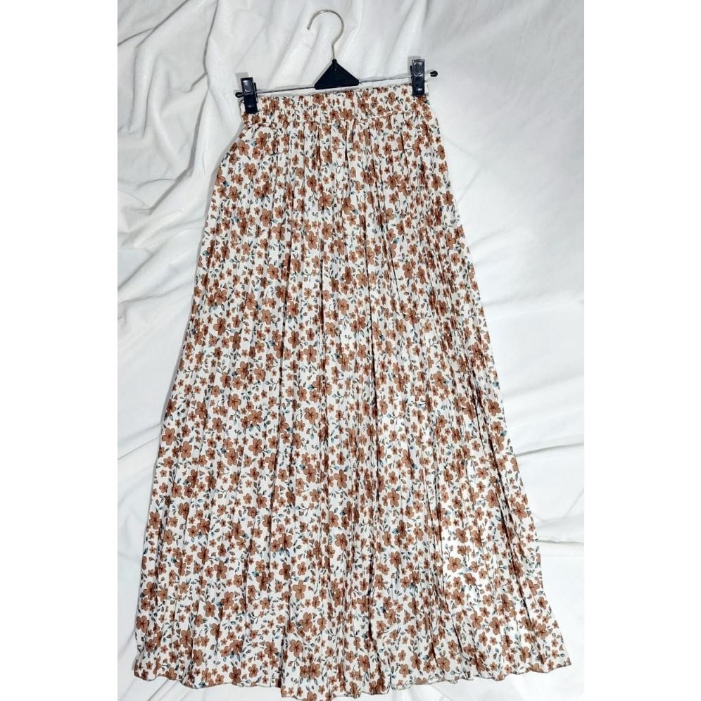 Rok Plisket Motif / Rok Mayung Motif / Rok Bunga Garanium / Rok Premium