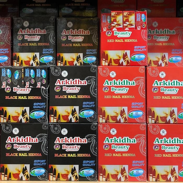 Pacar kuku Arkidha nail henna original 12pcs Bebas Alkohol, Tahan Lama, Tahan air