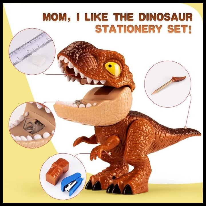 

Kotak Boneka Dino Peralatan Alat Belajar Serbaguna - Dino Stationery 5 In 1