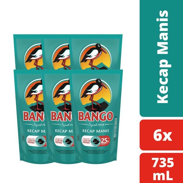 

Bango Kecap Manis 1000gr Isi 6 - Soy Sauce Refill