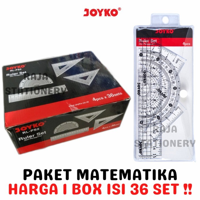 

TERBARU! PAKET PENGGARIS BUSUR JOYKO 4PCS MATH SET MATEMATIKA RL-PS2 [36SET]