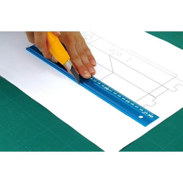 

PROMO! Penggaris Lurus Alumunium Biru 30cm 65415 SHINWA Anti-Slip Rules