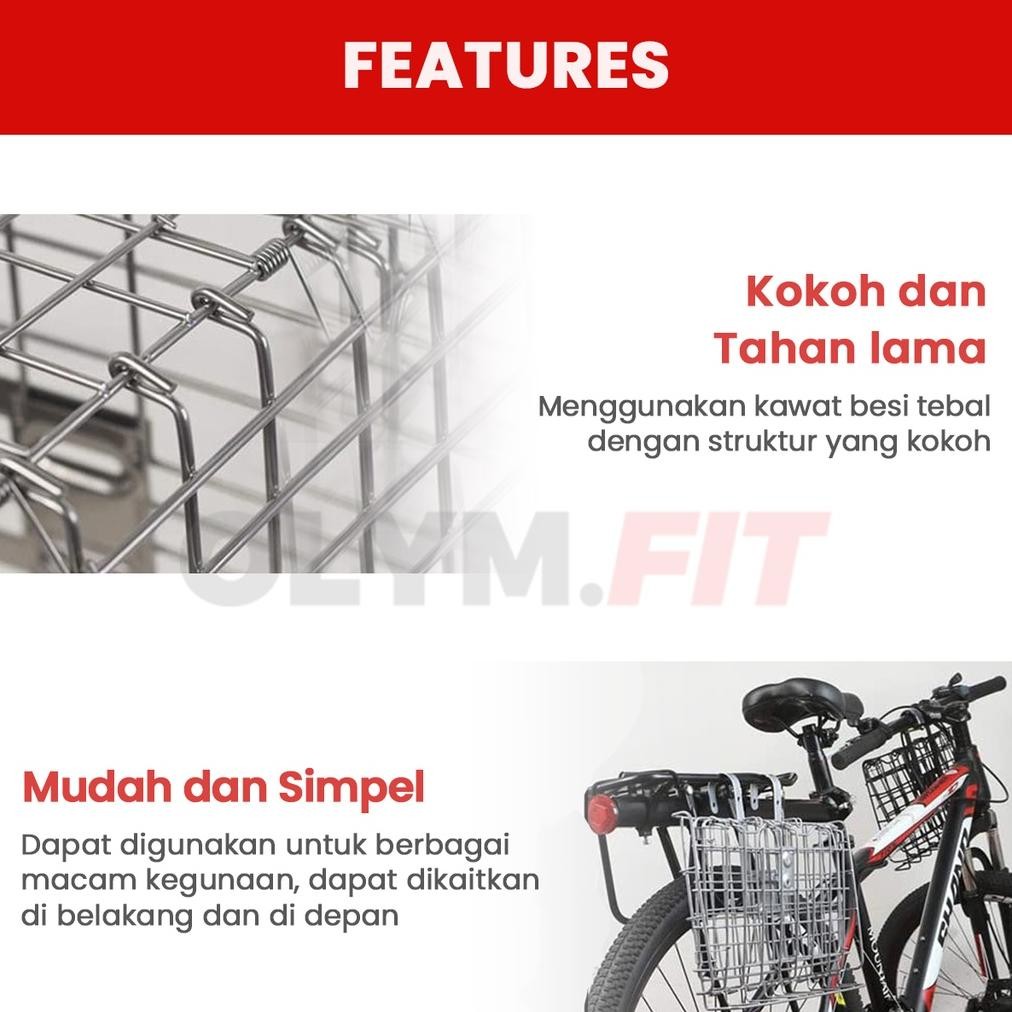 gh-45 Keranjang Sepeda Lipat Foldable Basket Untuk Sepeda Dewasa MTB Seli Lipat Aksesoris Sepeda Sal