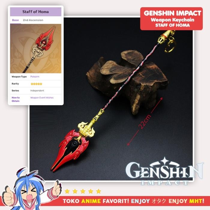 terbaru  gantungan kunci item genshin impact staff of homa hutao ready