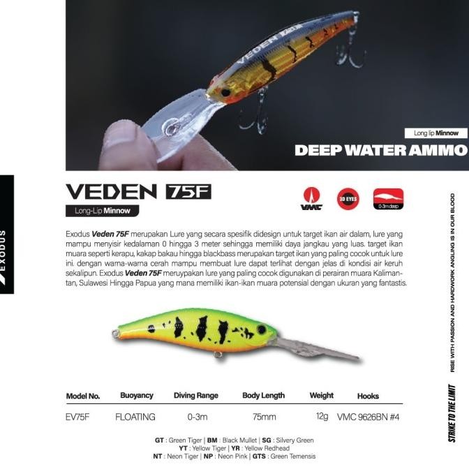 Lure Exodus Veden 75F - Long Lip Minnow