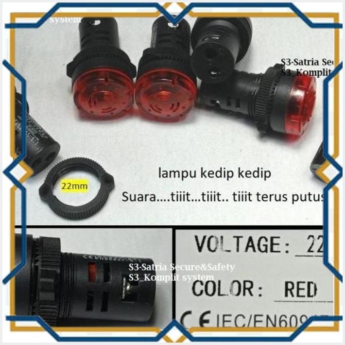[SSC] BUZZER AC PILOT LAMP 22MM ALARM BUZER 22 MM 220V