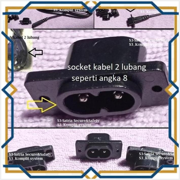 [SSC] SOCKET KONEKTOR KABEL POWER 2 LUBANG CONNECTOR AC SOKET 2 PIN ANGKA 8