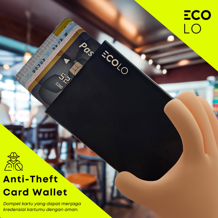 

ECOLO STEEL CARD WALLET HOLDER RFID BLOCK ANTI THEFT, DOMPET KARTU ATM