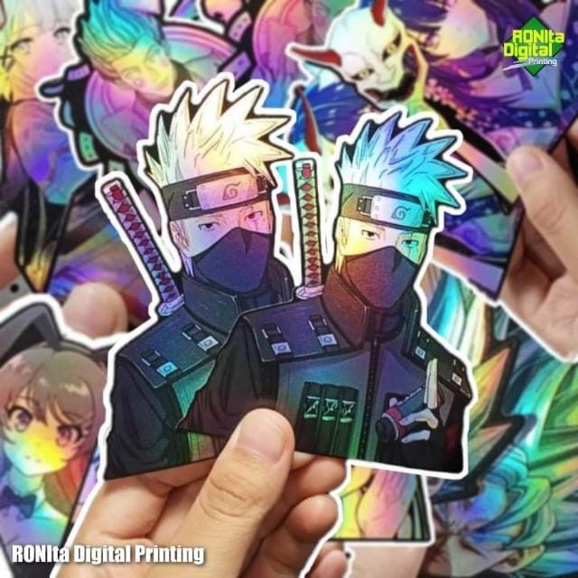 

CETAK STIKER HOLOGRAM / CHROME PREMIUM MAXDECAL DIECUT A2 (45X60CM) TINTA ECO ATAU UV GELL