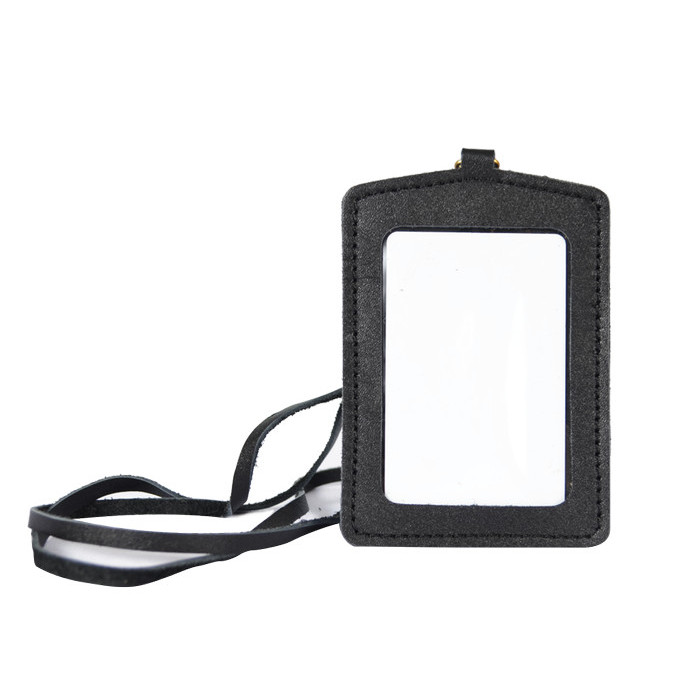 

WAKU KATO ID CARD HOLDER LEATHER GANTUNGAN ID KULIT UNISEX - HITAM